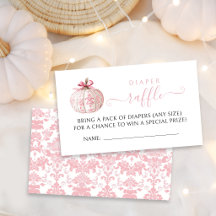 Rosa liten pumpa slöja blöja lotteri baby shower