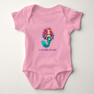 Rosa liten sjöjungfru prinsessa regnbåge färgglada t shirt