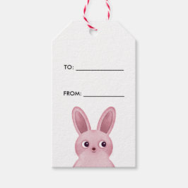 Rosa litet kanin presentetikett