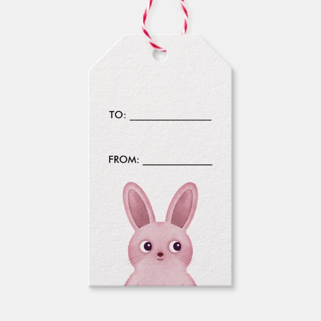 Rosa litet kanin presentetikett (Framsidan)