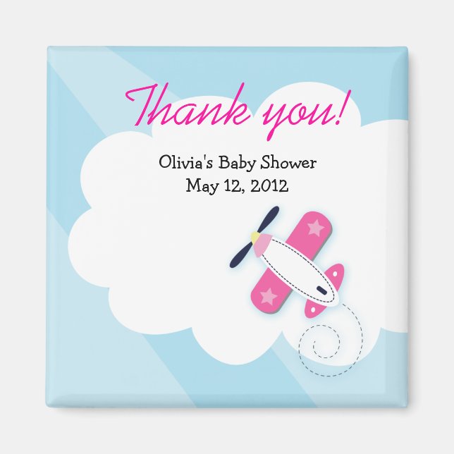 Rosa Little Aviator Baby Shower-favoritmagnet Magnet (Framsidan)