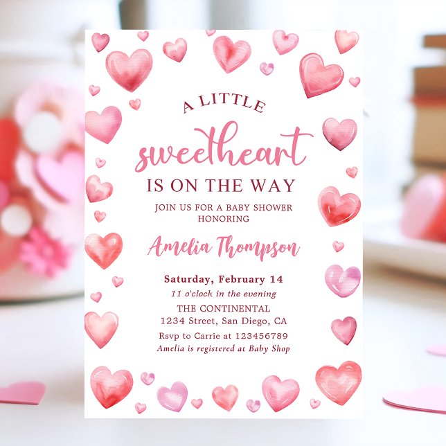 Rosa Little Baby Valentines Shower Inbjudningar (Skapare uppladdad)
