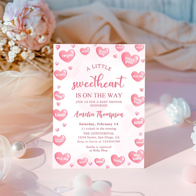 Rosa Little Baby Valentines Shower Inbjudningar (Skapare uppladdad)