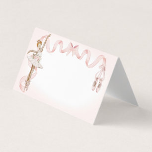 Rosa Little Ballerina Place Card Party Decor Kort