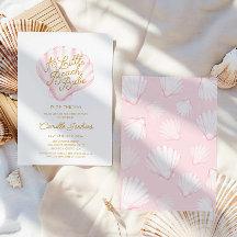 Rosa Little Beach Babe Snäcka Baby Shower