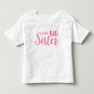 Rosa Little Big Sister Småbarn Pullover Hoodie T Shirt