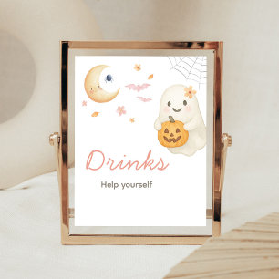 Rosa Little Boo Baby Shower Dryckes skylt