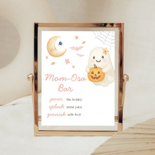 Rosa Little Boo Baby Shower Mom Osa Bar Skylt