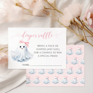 Rosa Little Boo Bow Baby Shower Raffcard OSA Kort