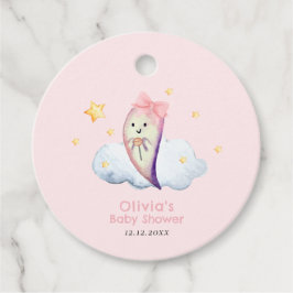 Rosa Little Boo Bow Ghost Girl Shower Gåvor Etiketter