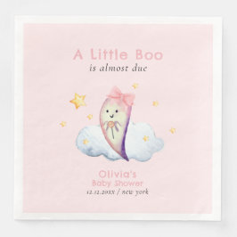 Rosa Little Boo Bow Ghost Girl Shower Pappersservett