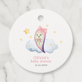 Rosa Little Boo Bow Ghost Halloween Baby Shower Gåvor Etiketter