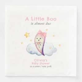 Rosa Little Boo Bow Ghost Halloween Baby Shower Pappersservett