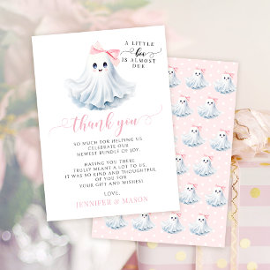 Rosa Little Boo Flicka Shower Tack du Cards Kort