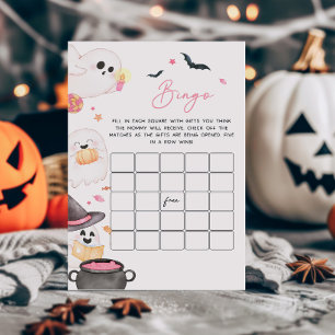 Rosa Little Boo Halloween Baby Shower Bingo Game