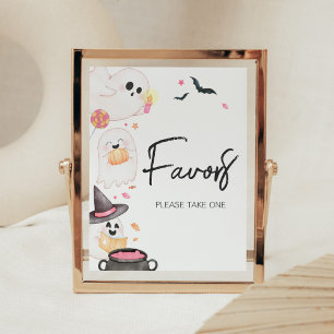 Rosa Little Boo Halloween Baby Shower Favors favor Poster