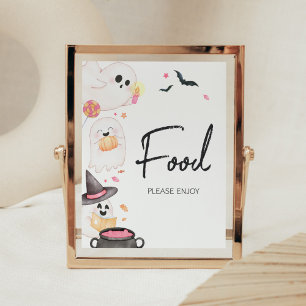 Rosa Little Boo Halloween Baby Shower Food Poster