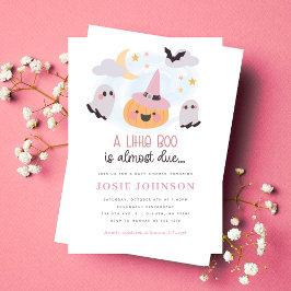 Rosa Little Boo Halloween Baby Shower-inbjudan Inbjudningar