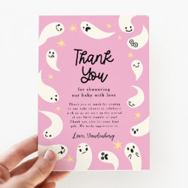 Rosa Little Boo Halloween Baby Shower Tack Kort