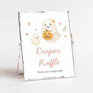 Rosa Little Boo Halloween-blöja Lotteri-skylt Poster