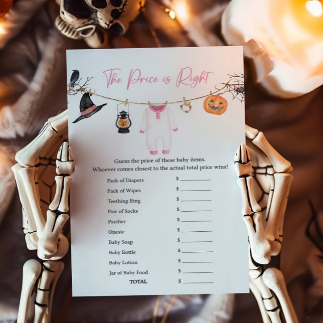 Rosa Little Boo Halloween Pris är Höger Game (Halloween Baby Clothes Baby Shower The Price is Right Game)