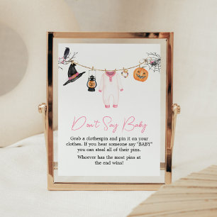 Rosa Little Boo Halloween Säg inte Baby Poster