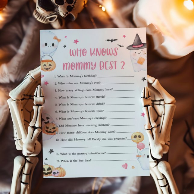 Rosa Little Boo Vem vet Mamma Best Game (Baby is Brewing Baby Shower Who knows Mommy Best Game)
