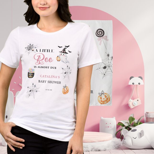 Rosa Little Boo Women's Baby Shower Pumpkins T Shirt (Skapare uppladdad)
