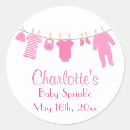 Rosa Little Clothes Baby Sprinkle Stickers Runt Klistermärke