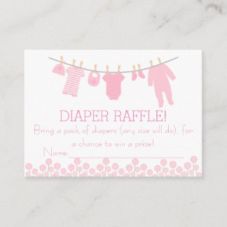 Rosa Little Clothes Diaper Raffle Biljett Tilläggskort