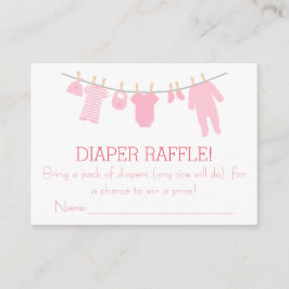 Rosa Little Clothes Diaper Raffle Biljett Tilläggskort