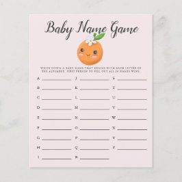 Rosa Little Cutie Baby Namn Shower Game