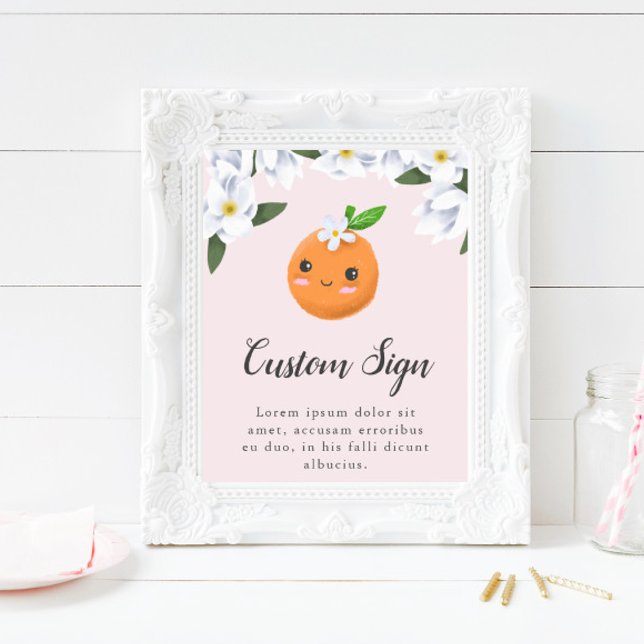 Rosa Little Cutie Baby Shower Anpassningsbar Sign Poster (Skapare uppladdad)