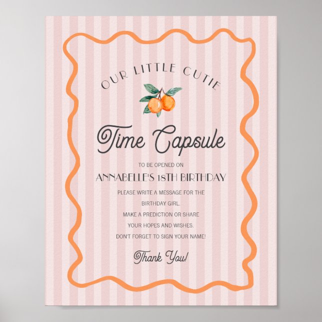 Rosa Little Cutie Citrus Birthday Time Capsule Poster (Framsidan)