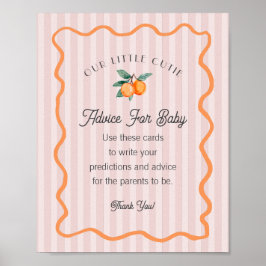 Rosa Little Cutie Citrus Shower Advice for Baby Poster