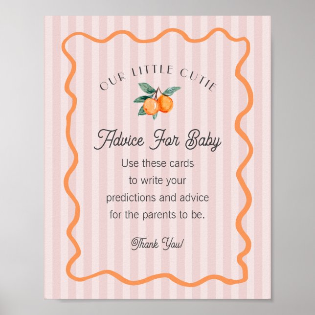 Rosa Little Cutie Citrus Shower Advice for Baby Poster (Framsidan)