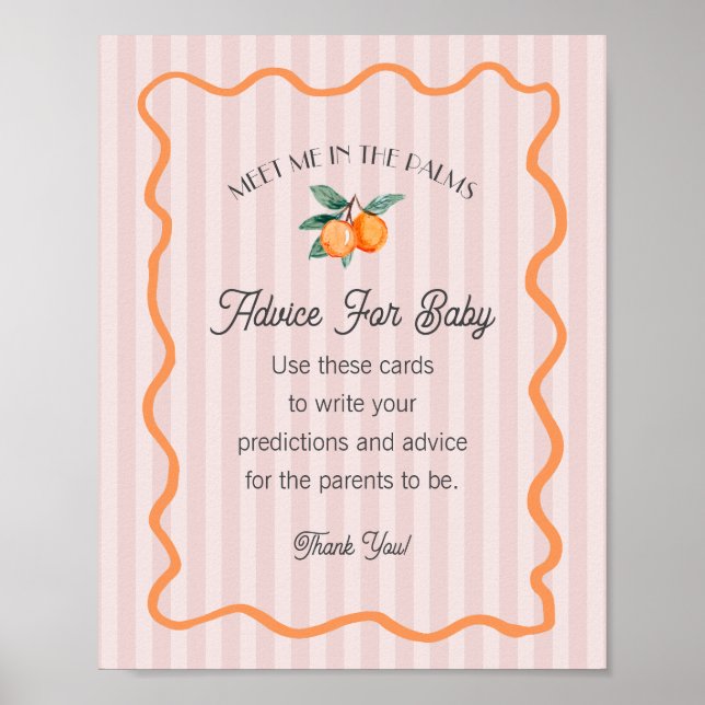 Rosa Little Cutie Citrus Shower Advice for Baby Poster (Framsidan)