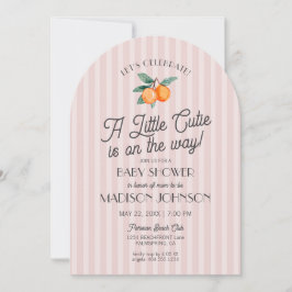 Rosa Little Cutie on the way Citrus Baby Shower Inbjudningar
