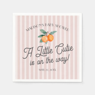 Rosa Little Cutie on the way Citrus Baby Shower Pappersservett