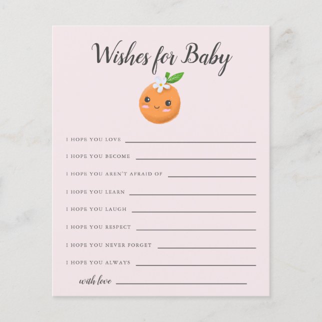 Rosa Little Cutie Önskemål för Baby Card (Framsida)