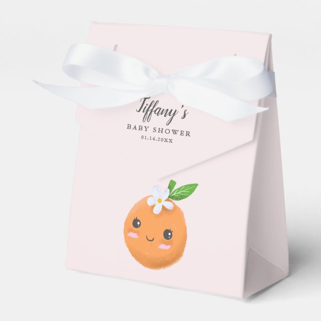 Rosa Little Cutie Theme Baby Shower Presentaskar (Framsidan Sidan)