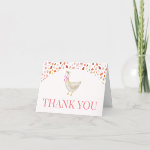 Rosa Little Fånig Goose Baby Shower Tack Kort