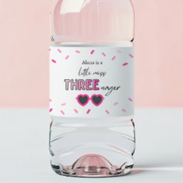 Rosa Little Miss Threenager Vattenflaska Labels Vattenflaskor Etikett