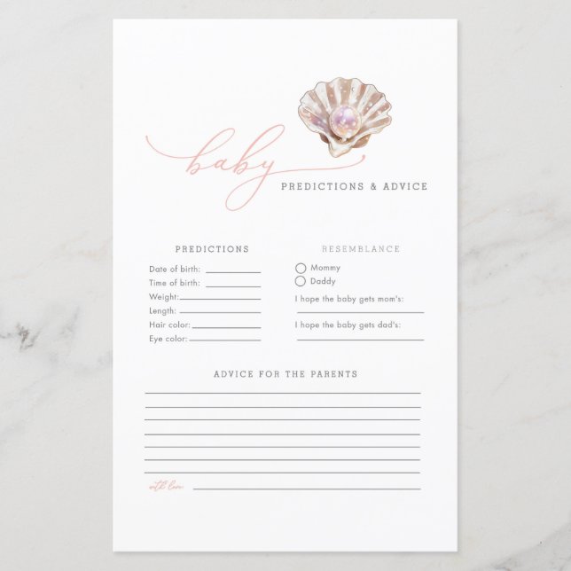 Rosa Little Pearl Baby Predications & Advice Game (Framsida)