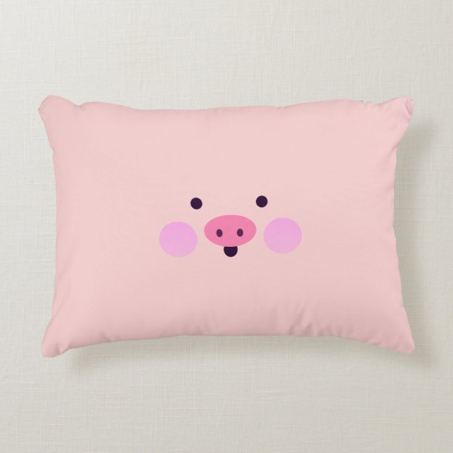 Rosa Little Piggy Pillow Prydnadskudde (Framsidan)