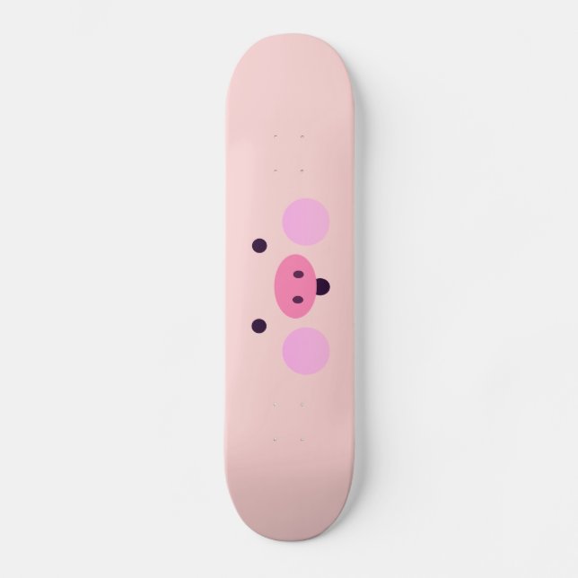 Rosa Little Piggy Skateboard Bräda 20 Cm (Framsida)