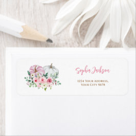 Rosa Little Pumpkin Adress Returadress Etikett