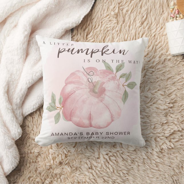 Rosa Little Pumpkin Autumn Fall Baby Shower Kudde (Filt)