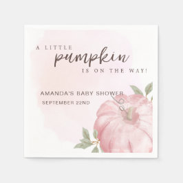 Rosa Little Pumpkin Autumn Fall Baby Shower Pappersservett
