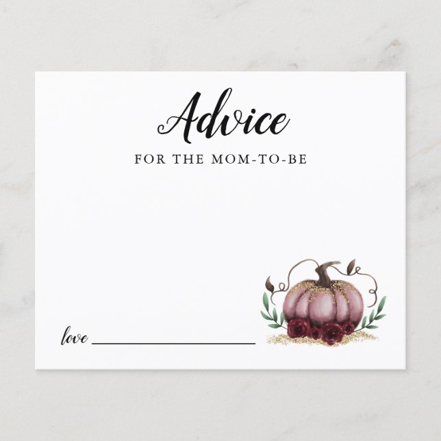 Rosa Little Pumpkin Baby Shower Adapter Card (Framsida)